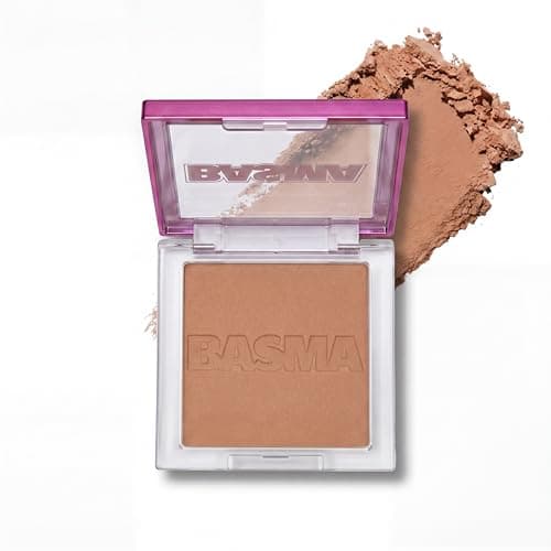 BASMA Beauty Buttery-Soft Powder Bronzer for Face, Talc-Free, Soft Matte, Buildable Coverage, Natural Warmth, Vegan & Cruelty-Free, Blends Easily, (For Light-Medium to Medium Skin Tones)